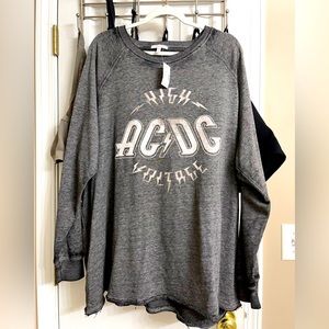 Maurices AC/DC light sweater. NWT. Size 3x. Distressed/faded.